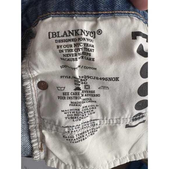 Blank NYC Womens Distressed Denim Shorts Light Wash Frayed Hem Jean Size 30 - Picture 4 of 4